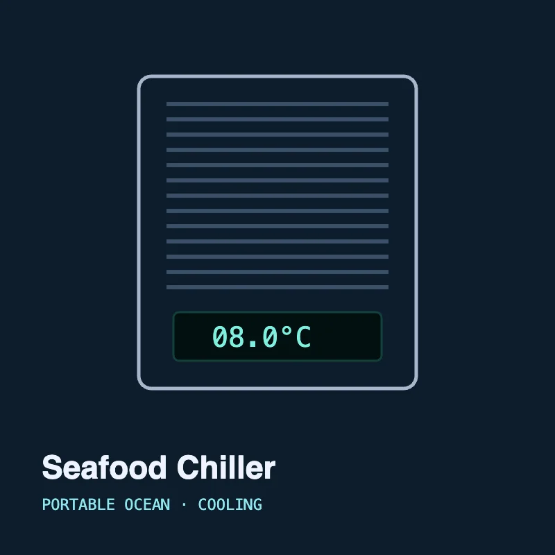 Seafood chiller illustration